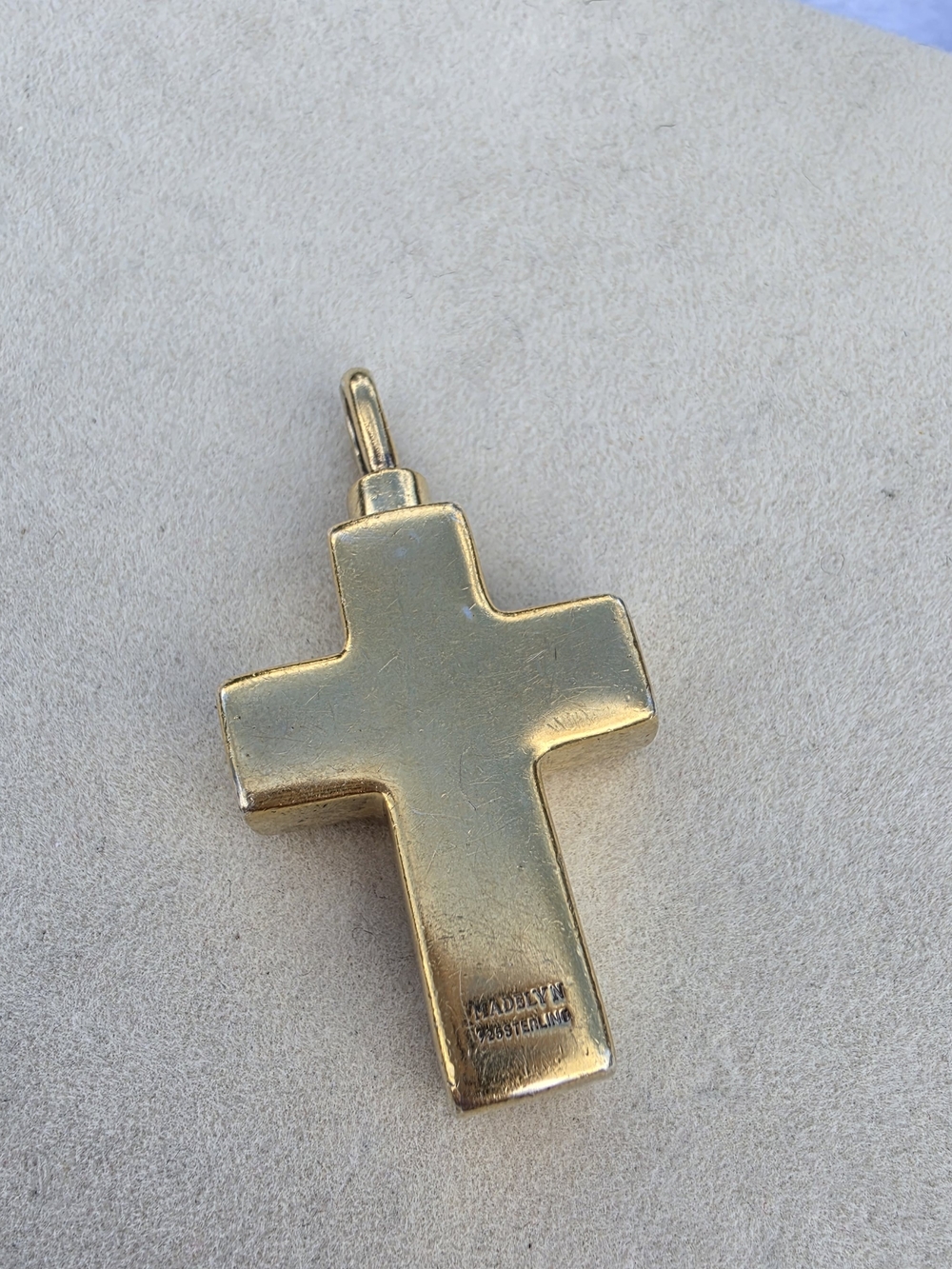 Madelyn 925 Gold-tone Cross Pendant Necklace Charm